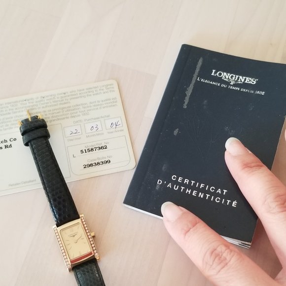 Authentic Longines 18k Gold VVS Diamond Watch, New Battery. Mint, Certificate - Picture 9 of 14